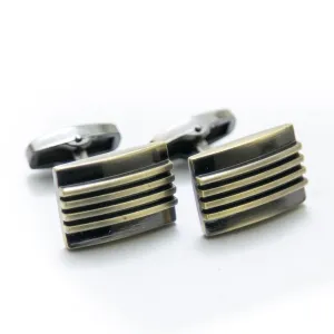 Antique Cufflinks For Mens Wedding Shirt – Rectangle With Embossed Line