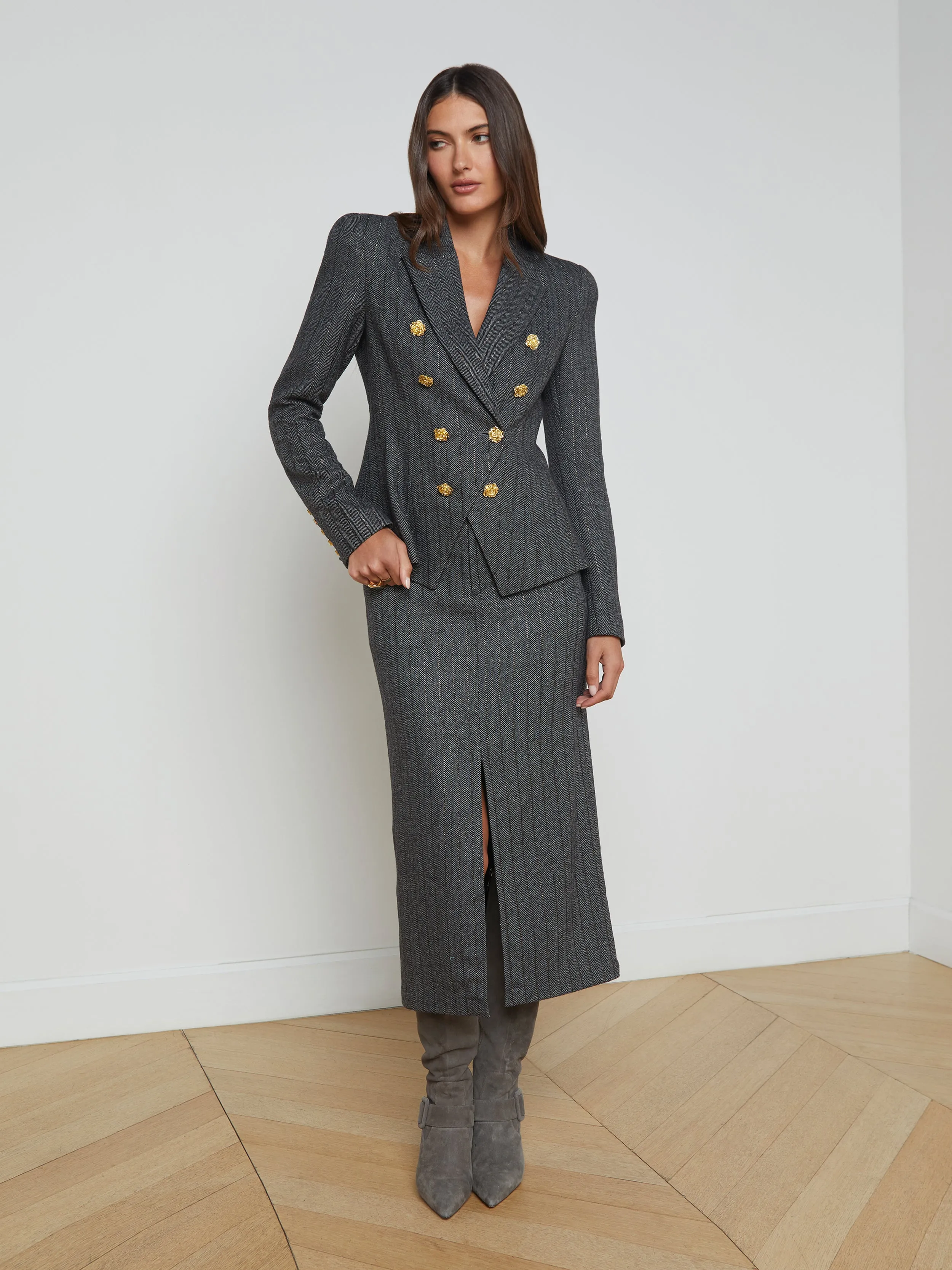 Bethany Herringbone Blazer