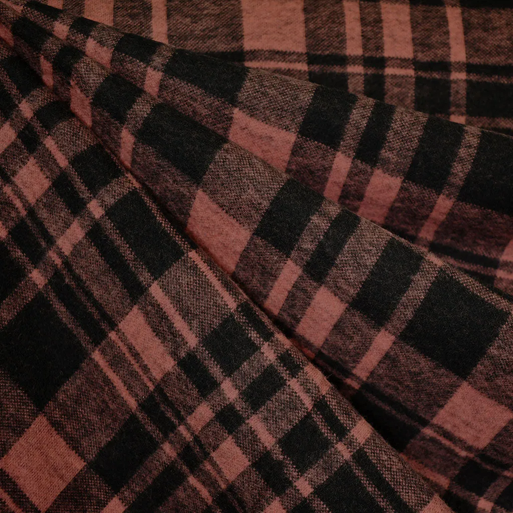 Bold Plaid Flannel Double Knit Terracotta/Black