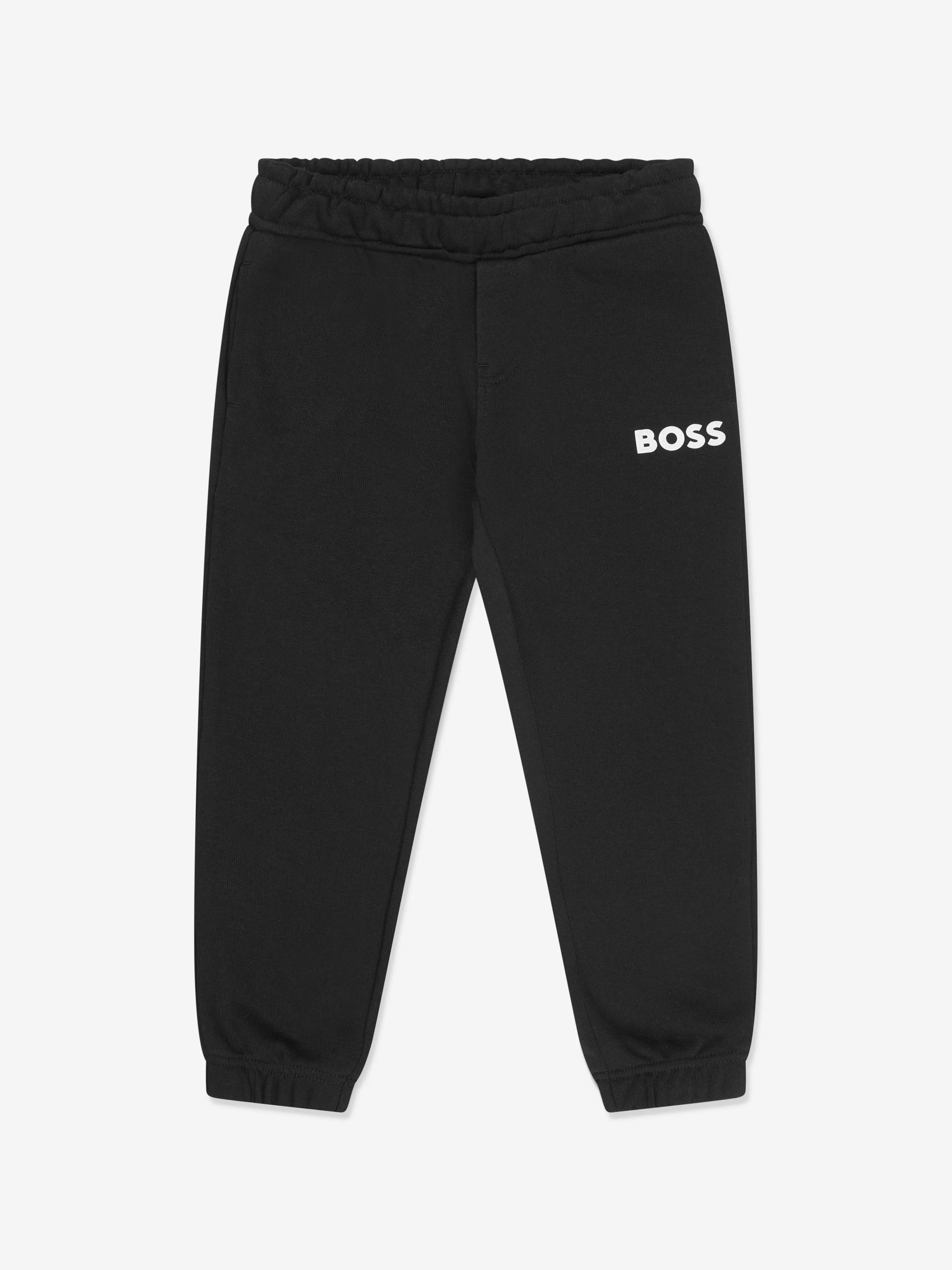 BOSS Boys Logo Joggers In Black