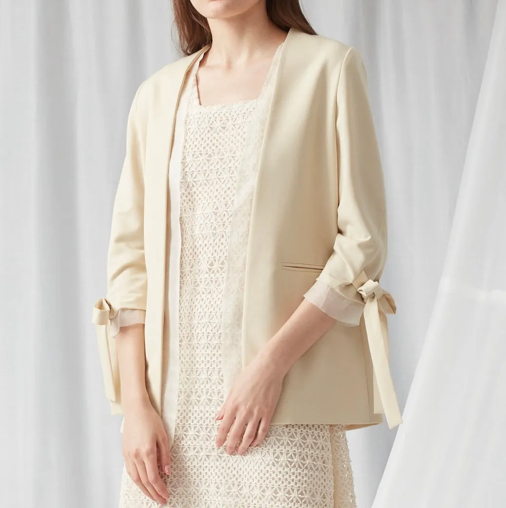 Collarless Blazer - NUDE