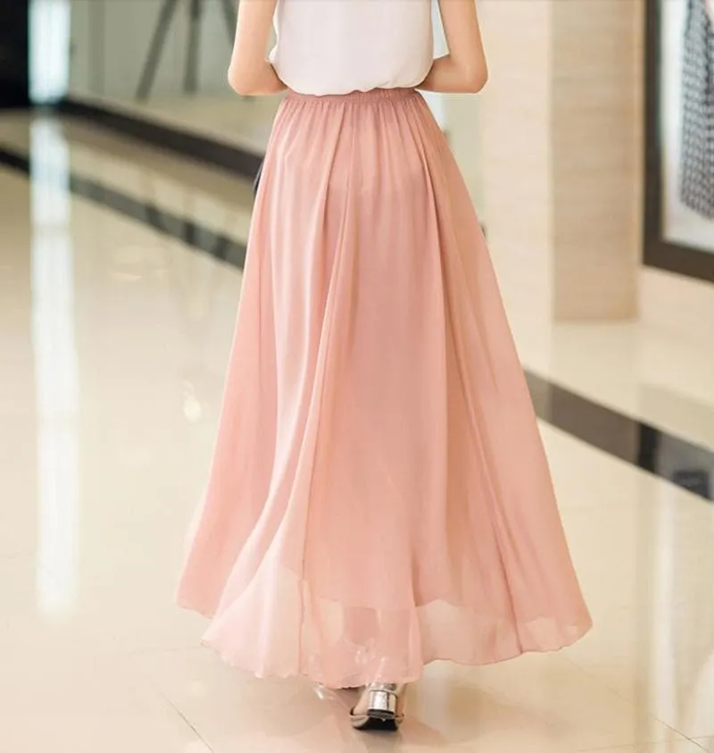 Elegant Chiffon Long Maxi Skirts