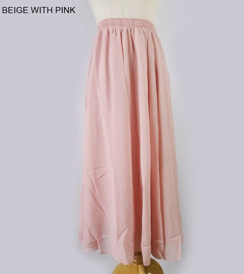 Elegant Chiffon Long Maxi Skirts