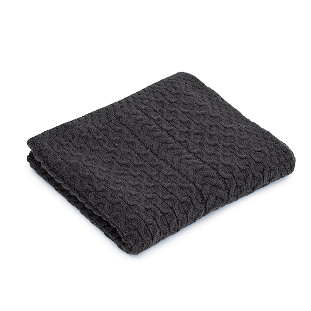 Fisherman Honeycomb Cable Throw - Charcoal