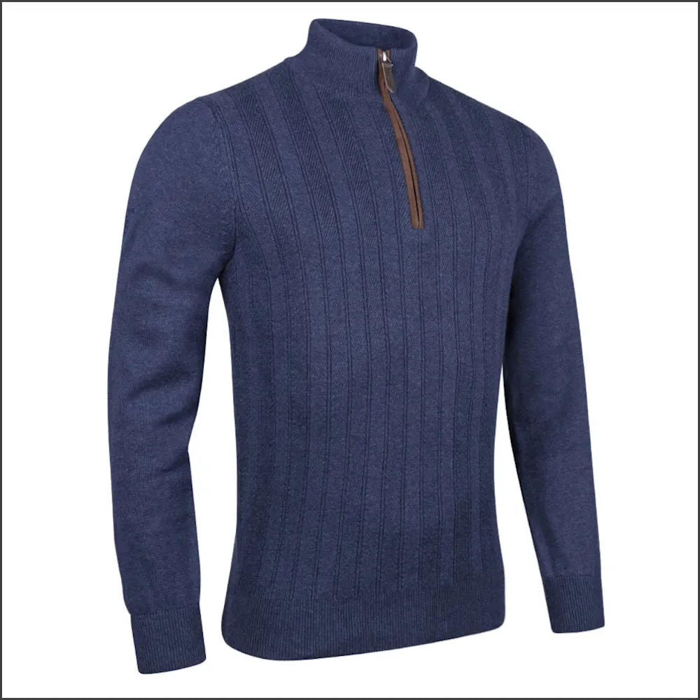 Glenmuir Solway Herringbone Zip Neck with a touch of Cashmere<>