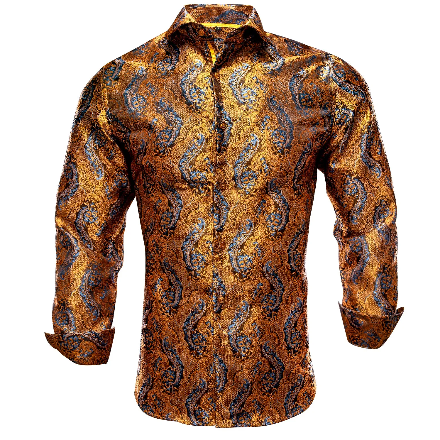 Gold Brown Paisley Shirt