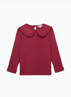 Grace Pie-Crust Collar Jersey Top