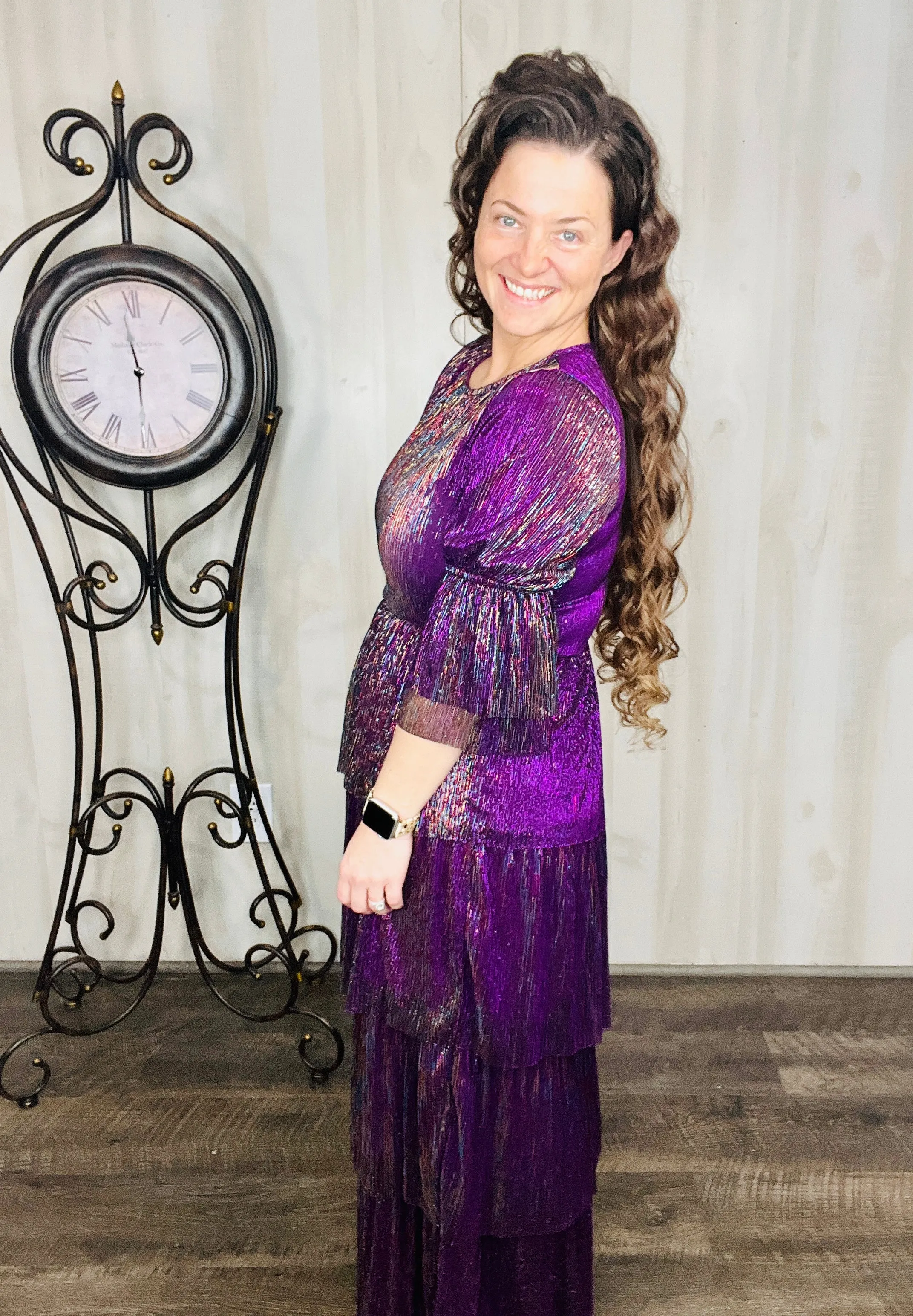 Graceful & Shimmer Purple Dress