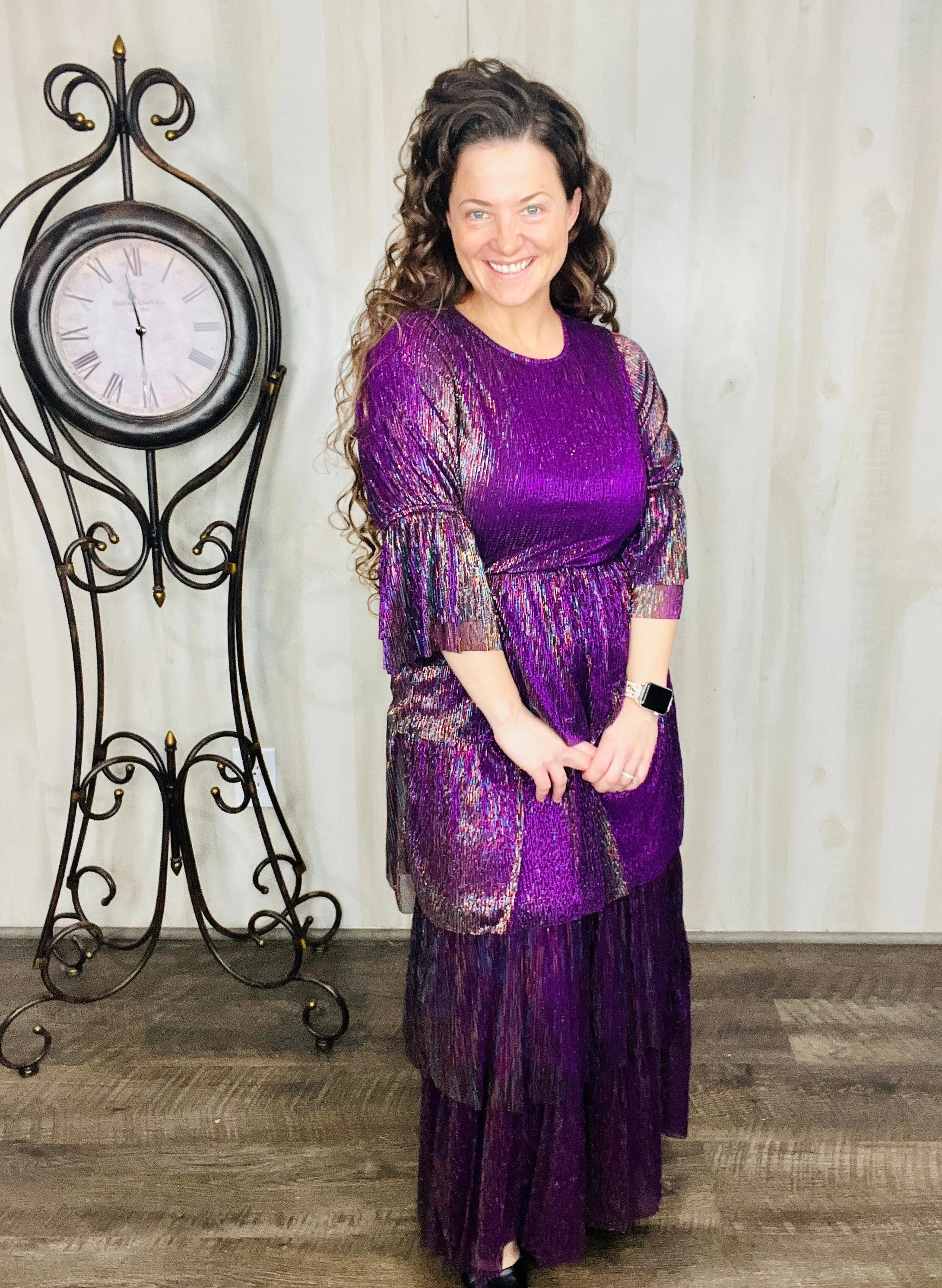 Graceful & Shimmer Purple Dress