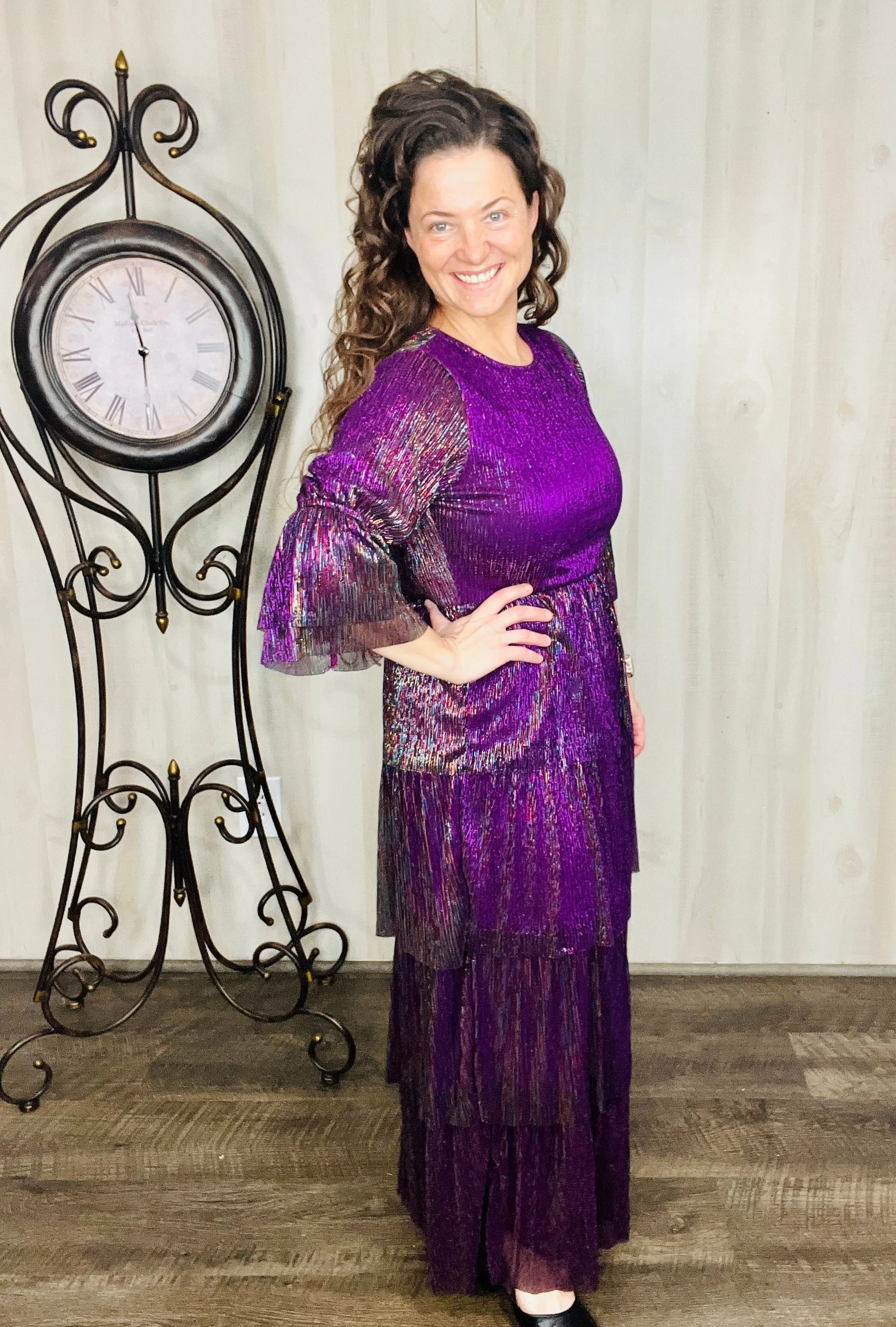 Graceful & Shimmer Purple Dress