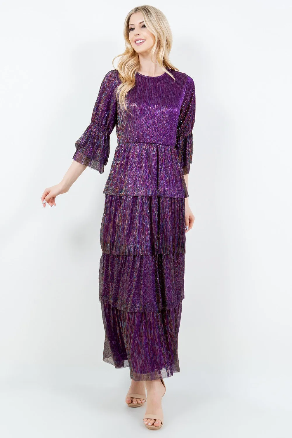 Graceful & Shimmer Purple Dress