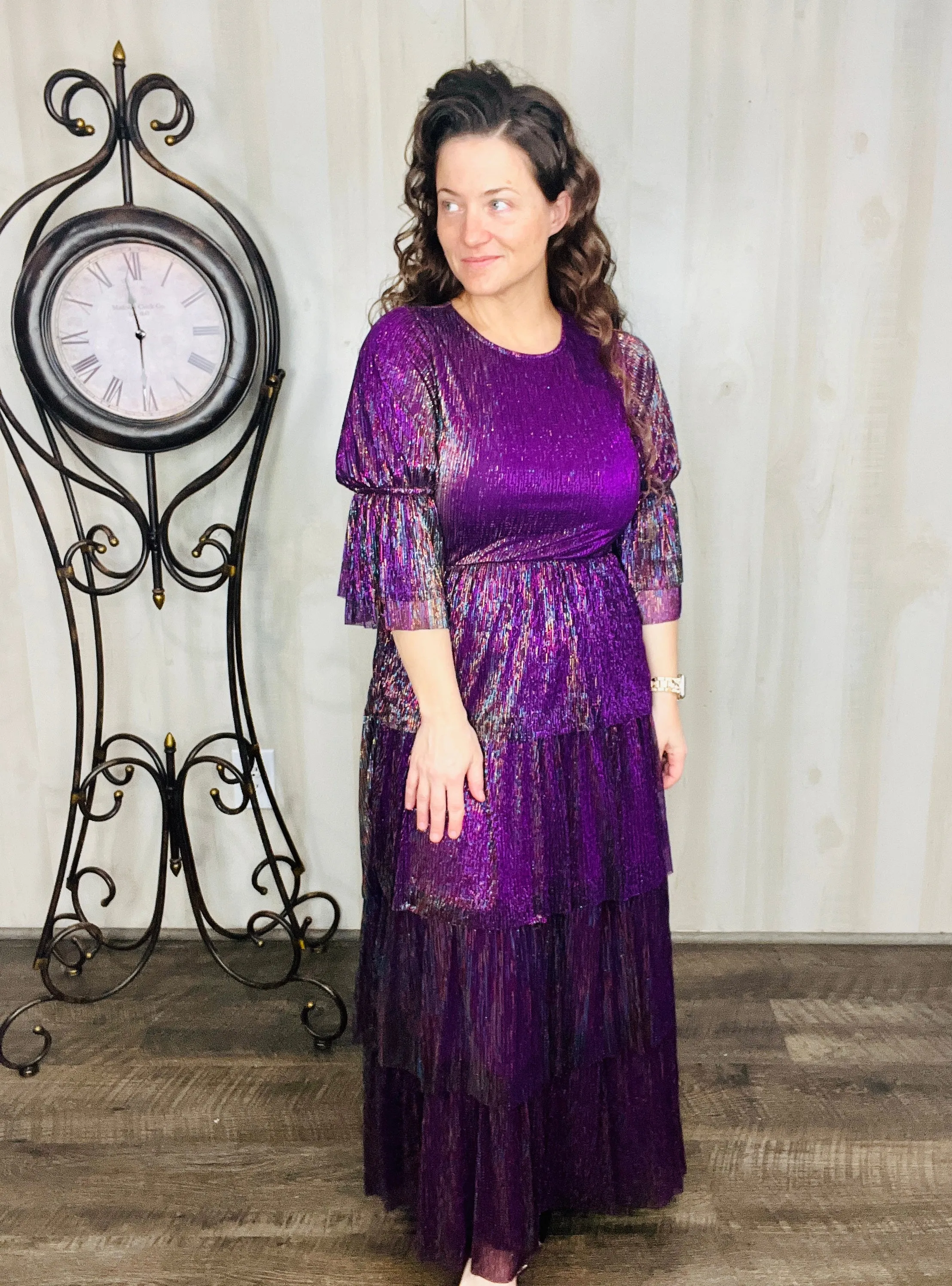 Graceful & Shimmer Purple Dress