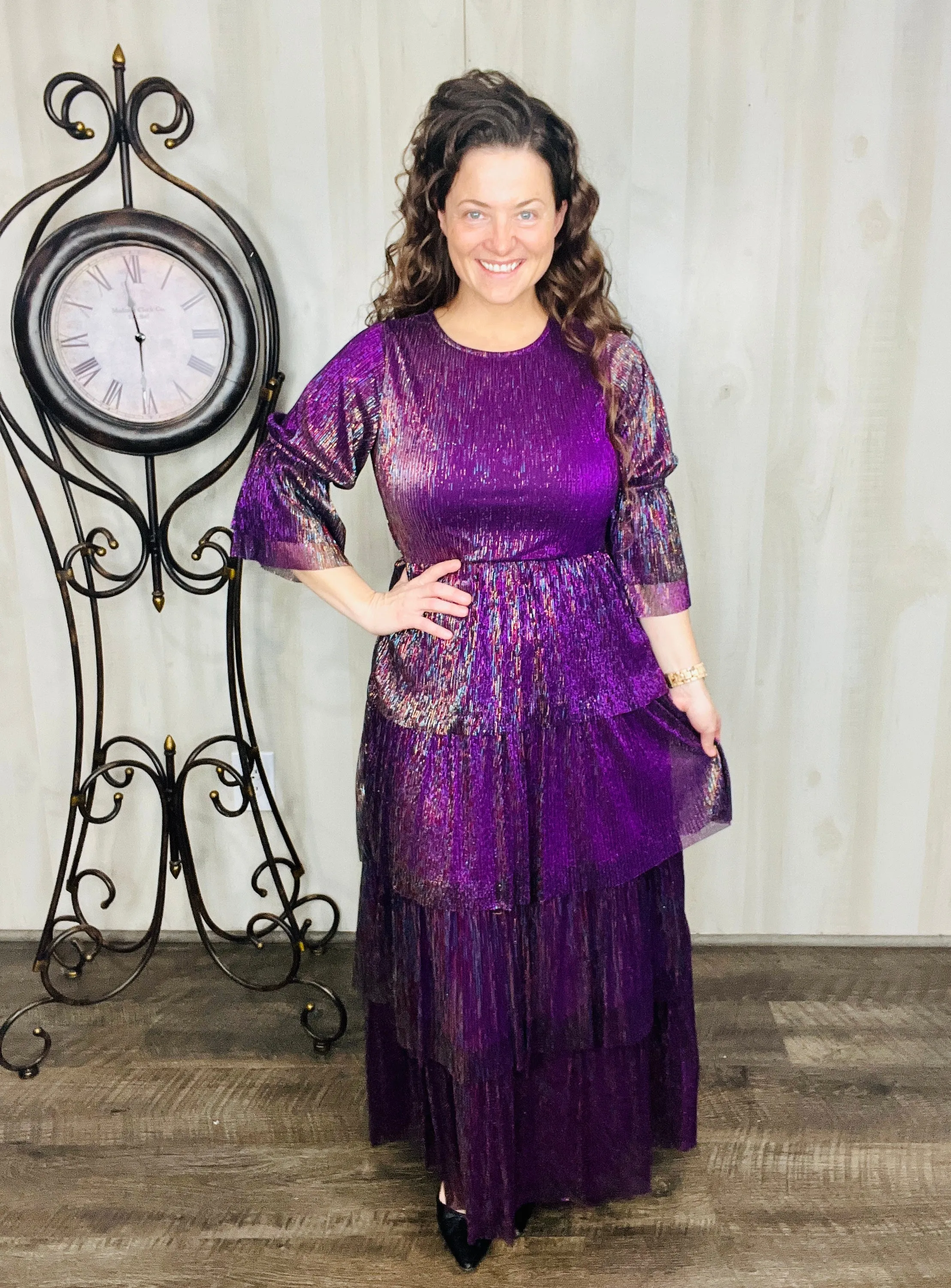 Graceful & Shimmer Purple Dress