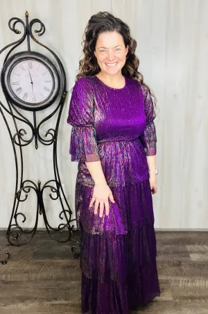 Graceful & Shimmer Purple Dress