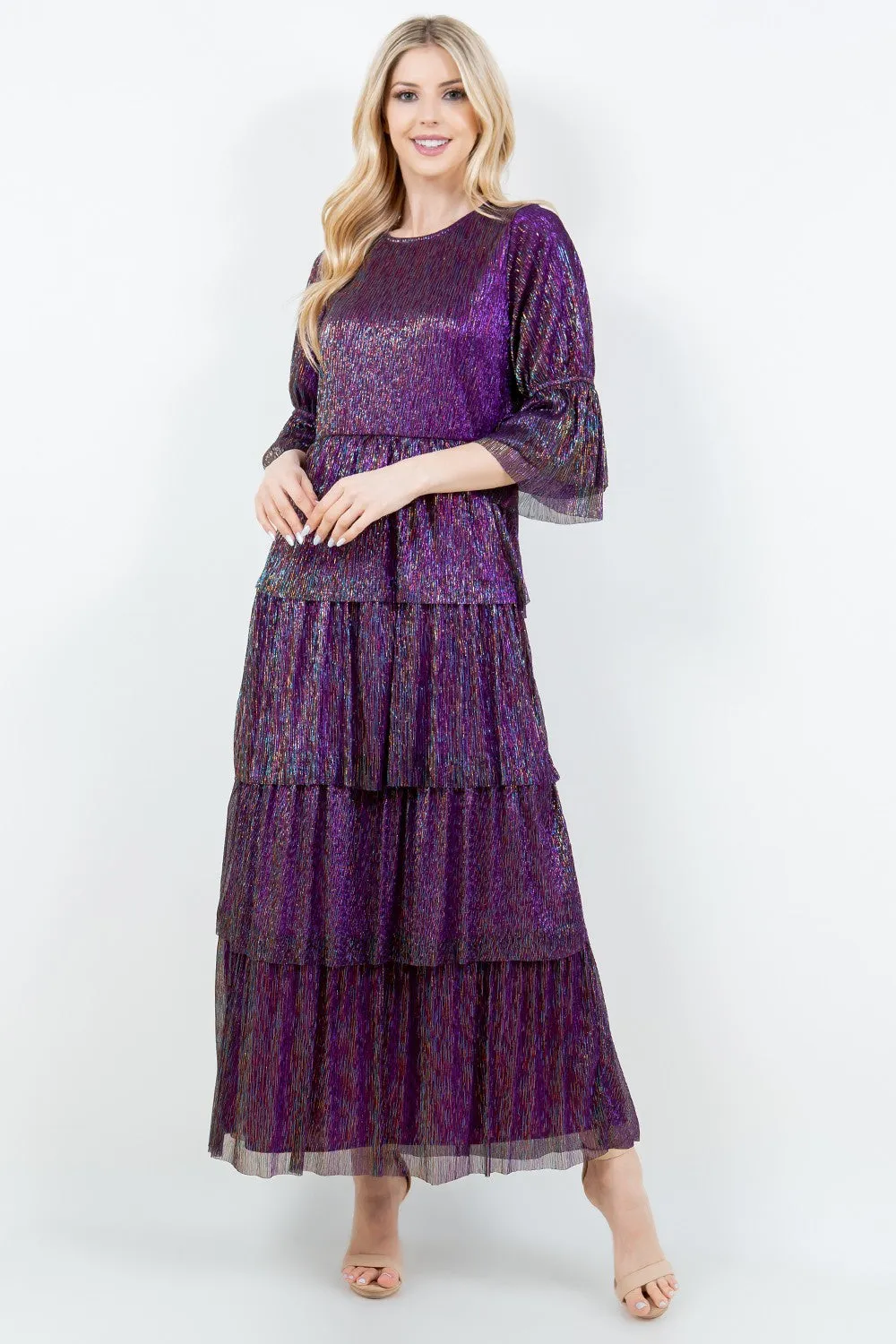 Graceful & Shimmer Purple Dress