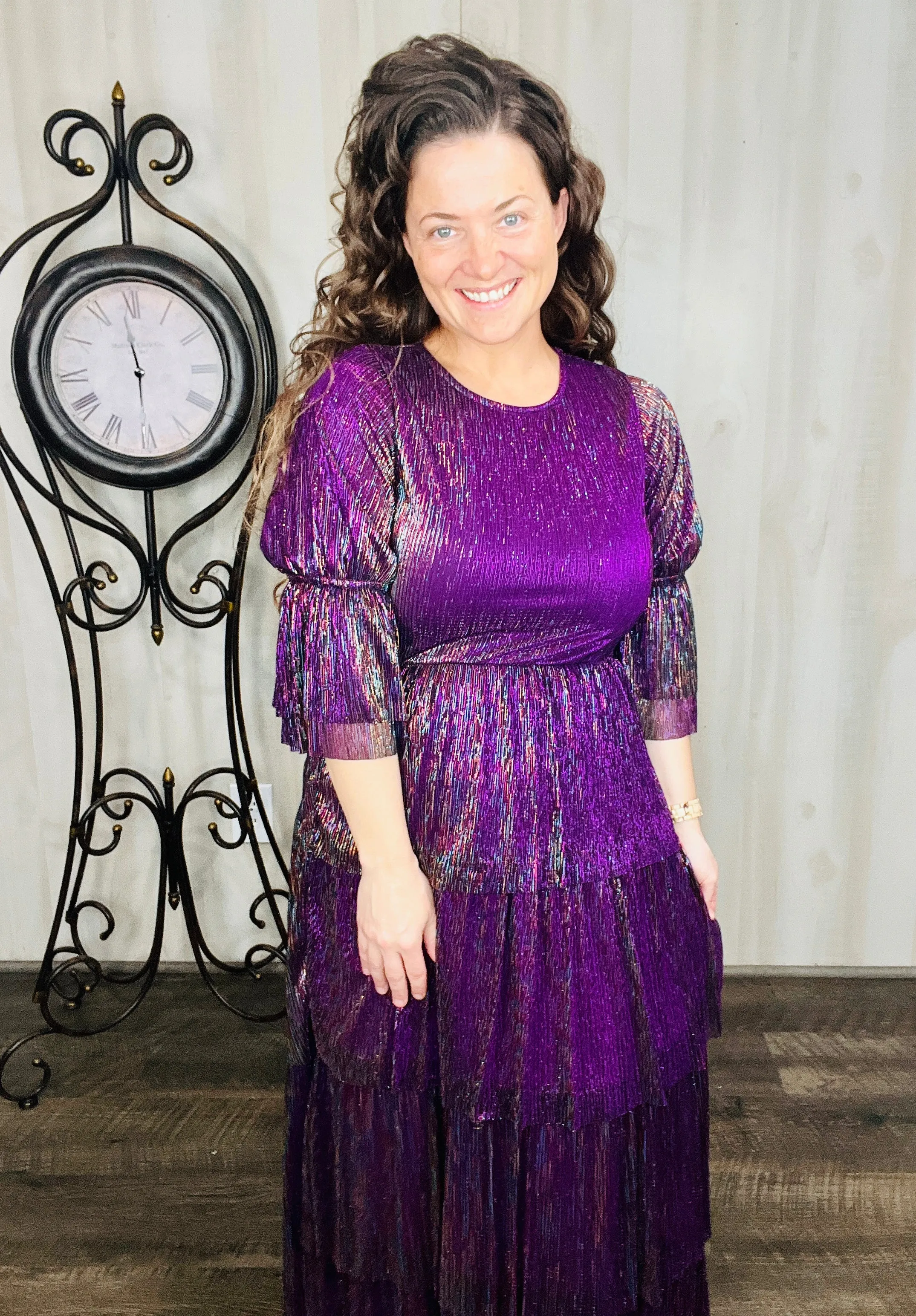 Graceful & Shimmer Purple Dress