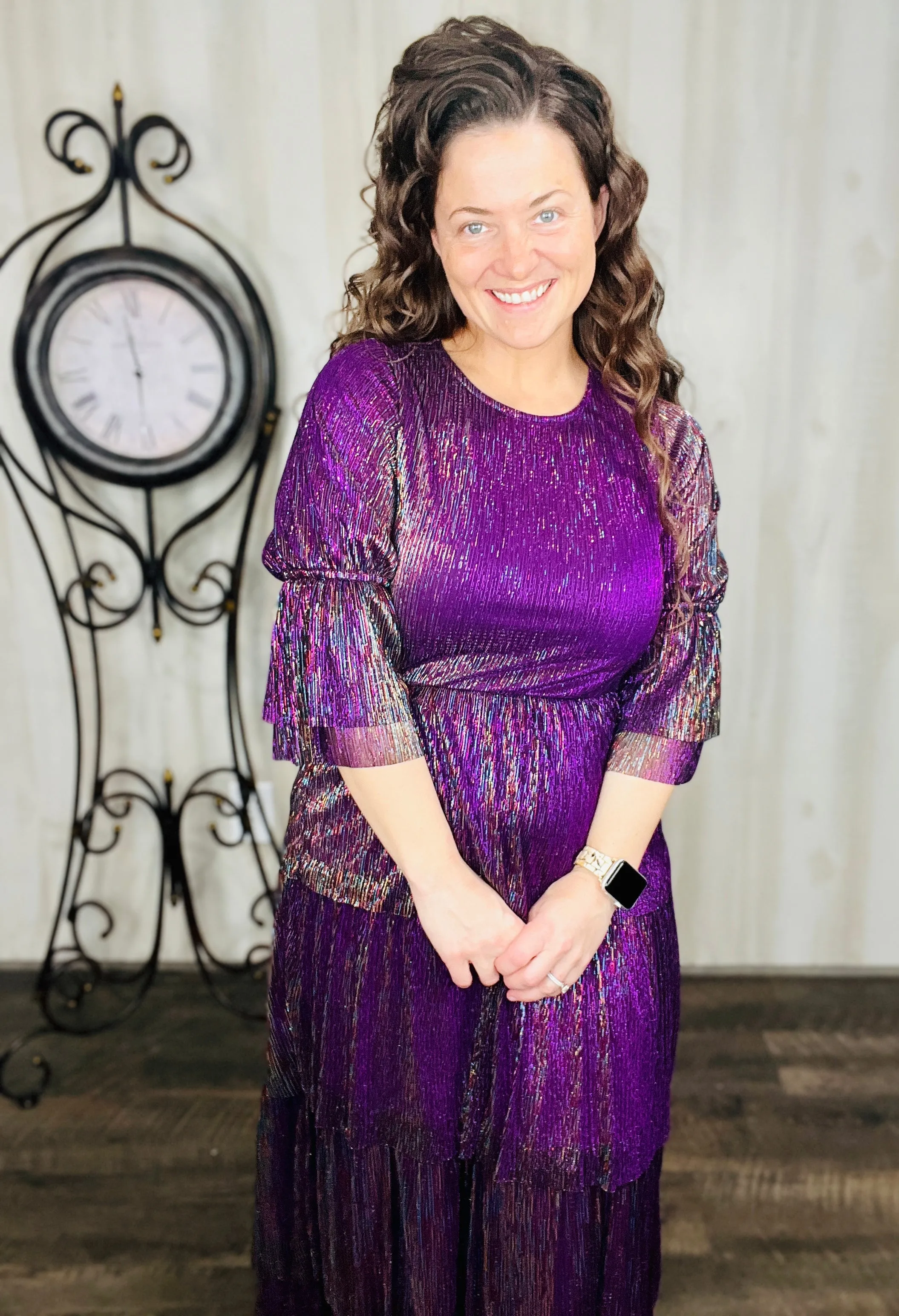 Graceful & Shimmer Purple Dress