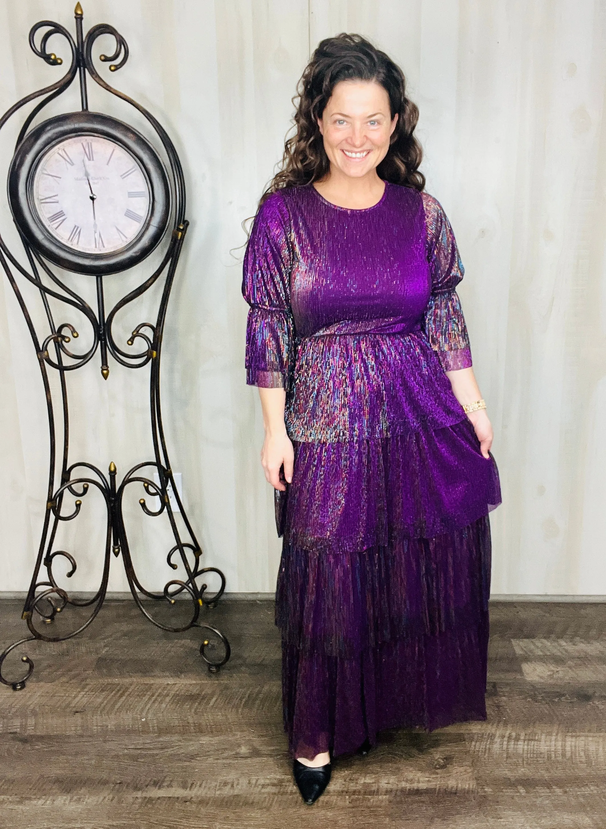 Graceful & Shimmer Purple Dress