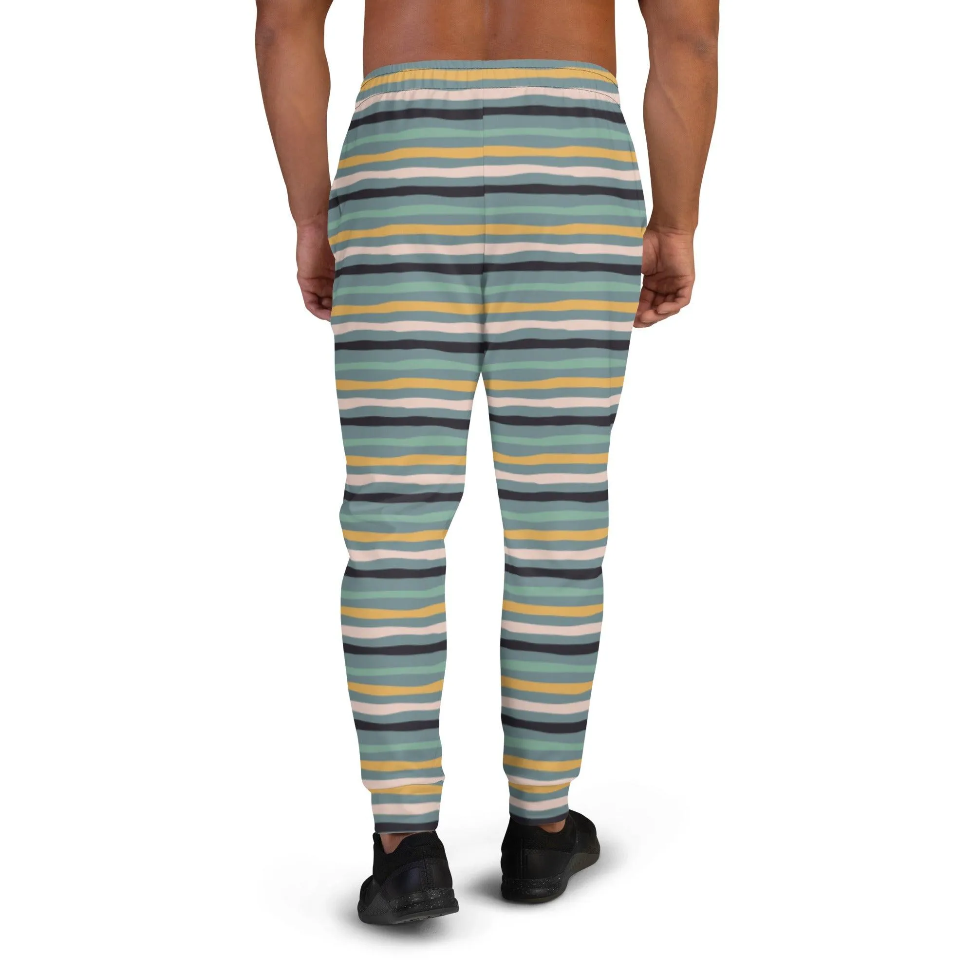 Green Tropical Stripes Men's Street Joggers