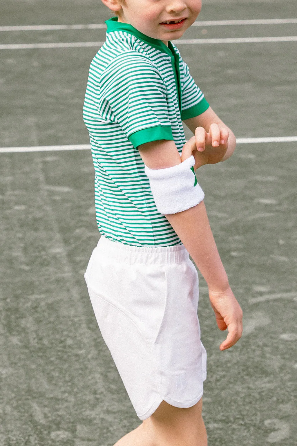 Kelly Green Thin Stripe Blade Polo