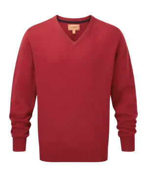 Lambswool V Neck - Bordeaux