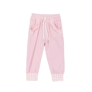 Mix And Match Girls Solid Pink Joggers