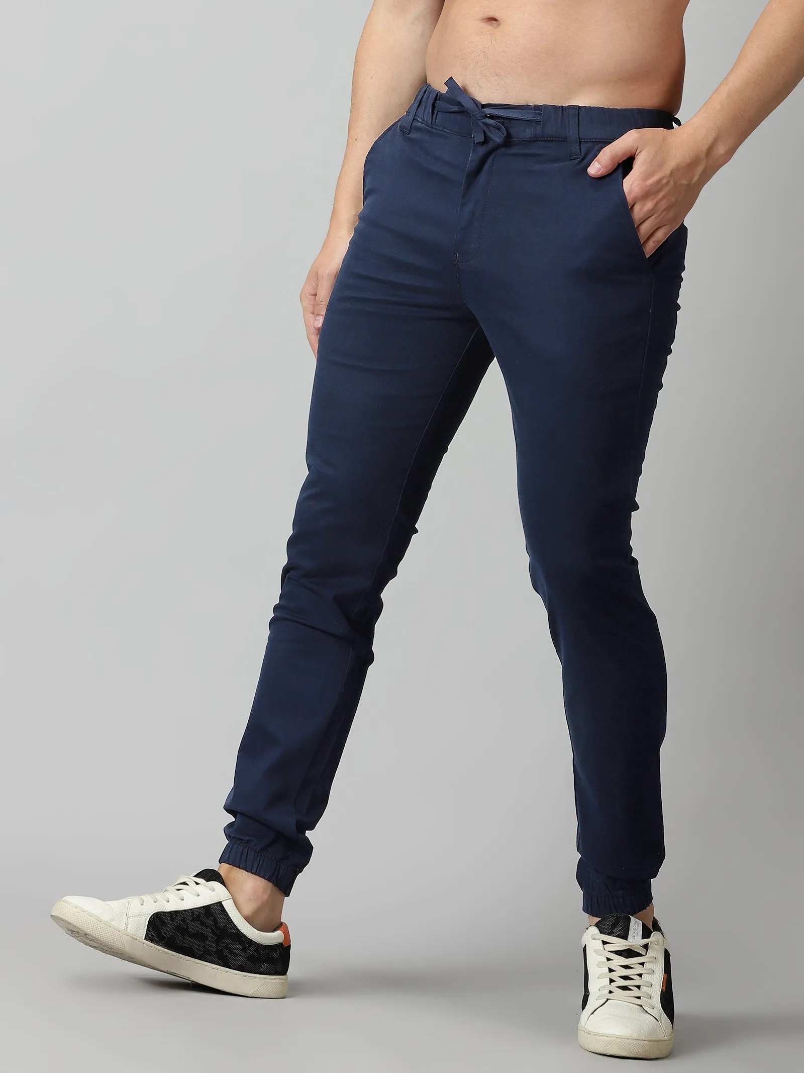 Navy Blue Twill joggers