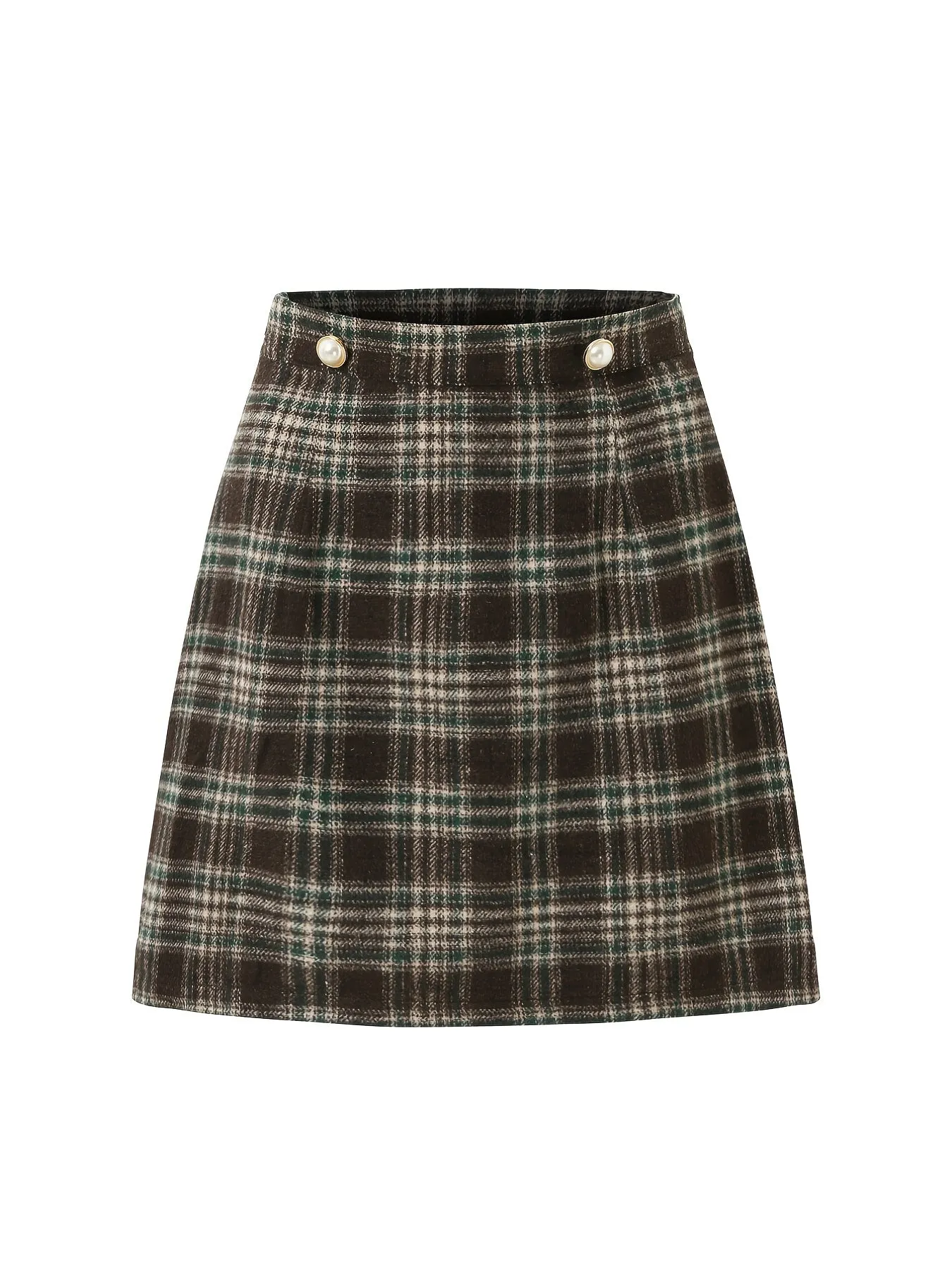 Plaid Red Gingham Mini Skirt, Elegant Stylish Skirt For Office  Work