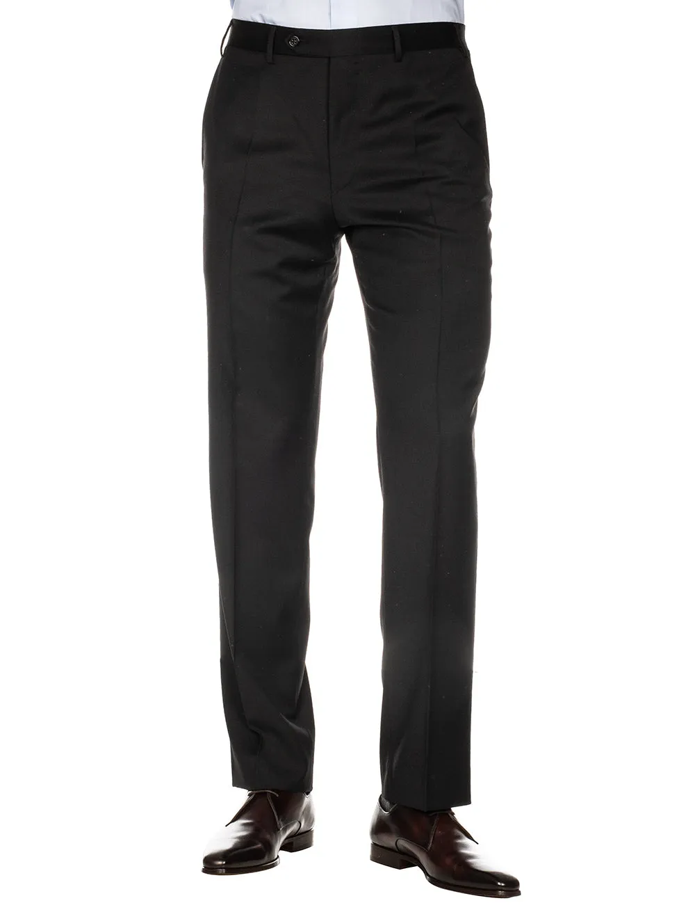 Plain Wool Trousers Black