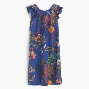 Ruffle dress in tropical floral