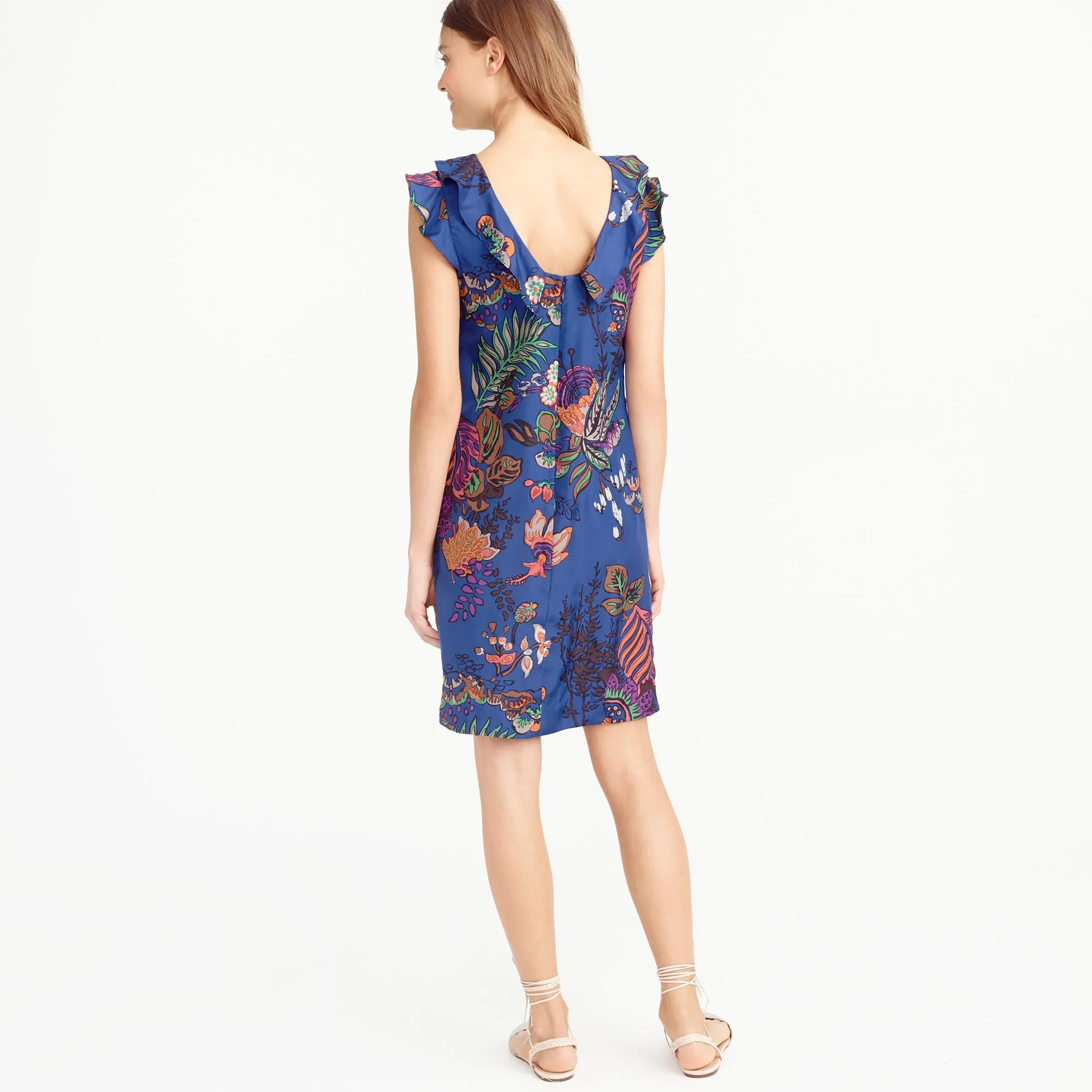 Ruffle dress in tropical floral