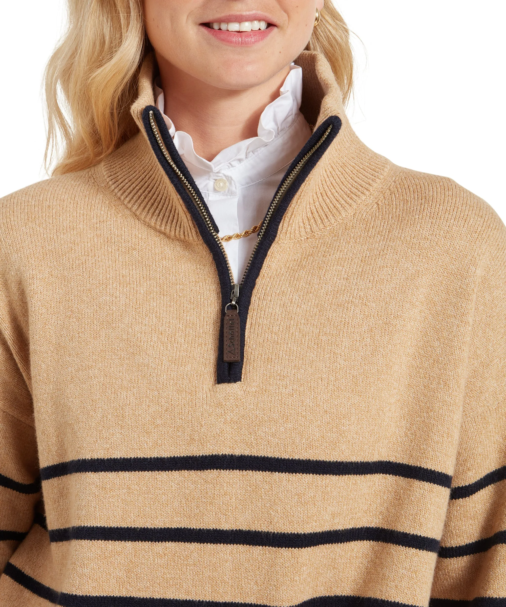 Sandsend Quarter Jumper - Warm Sand