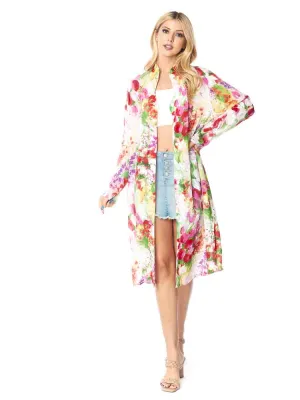 Tianello Sueded CUPRO™  Print "Monet" Long "SELENA"  Duster Jacket