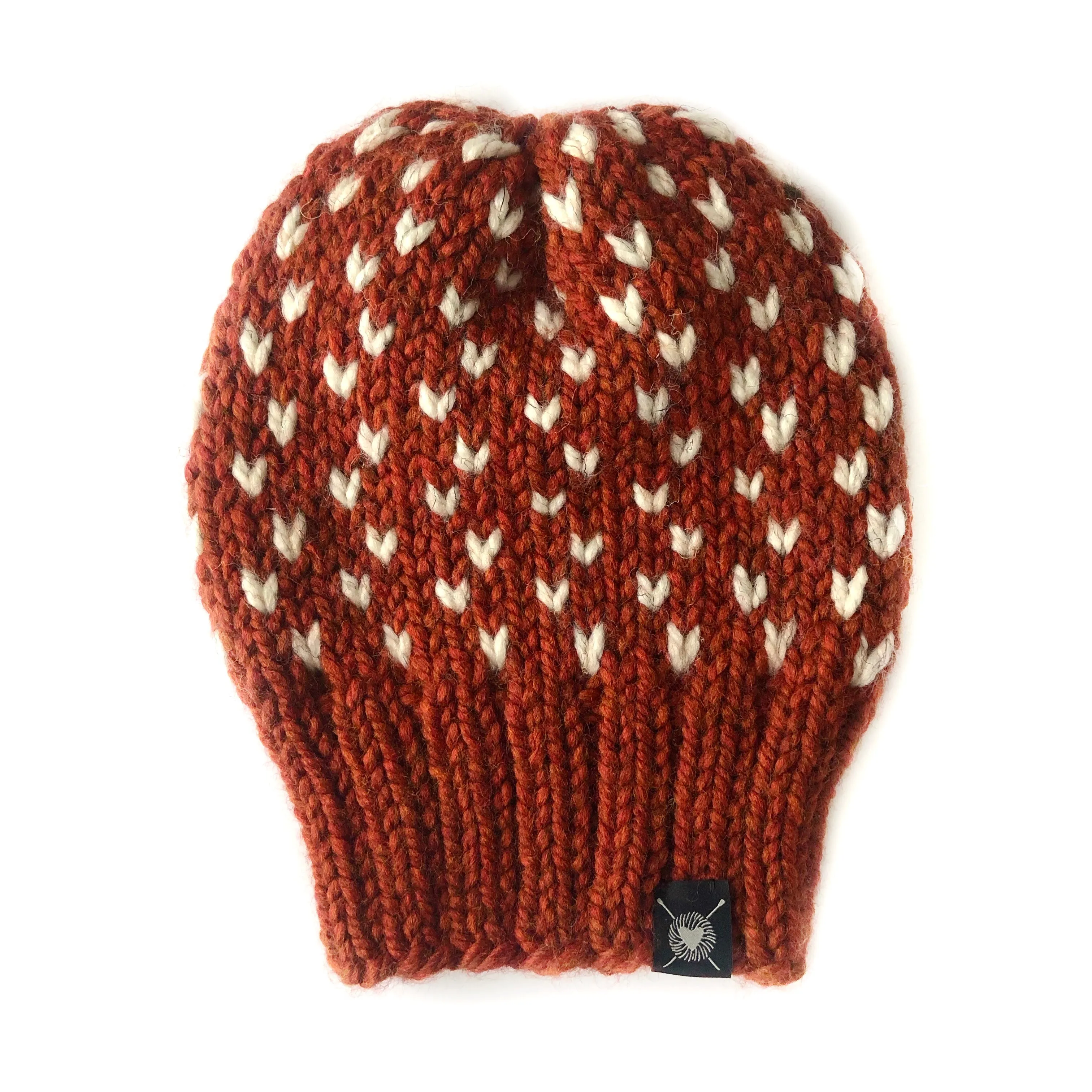 Tiny Hearts Slouchy Beanie in Spiced