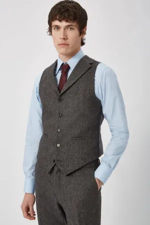 Uptown Slim Fit Brown Wool Waistcoat - ARCHIVE