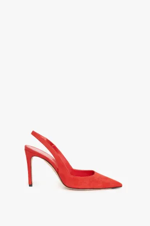 V Cut Slingback Pump In Orange Suede