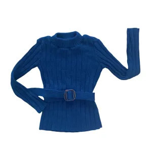 Vintage 1960's Mod Belted Ribbed Jumper  6-8 Years