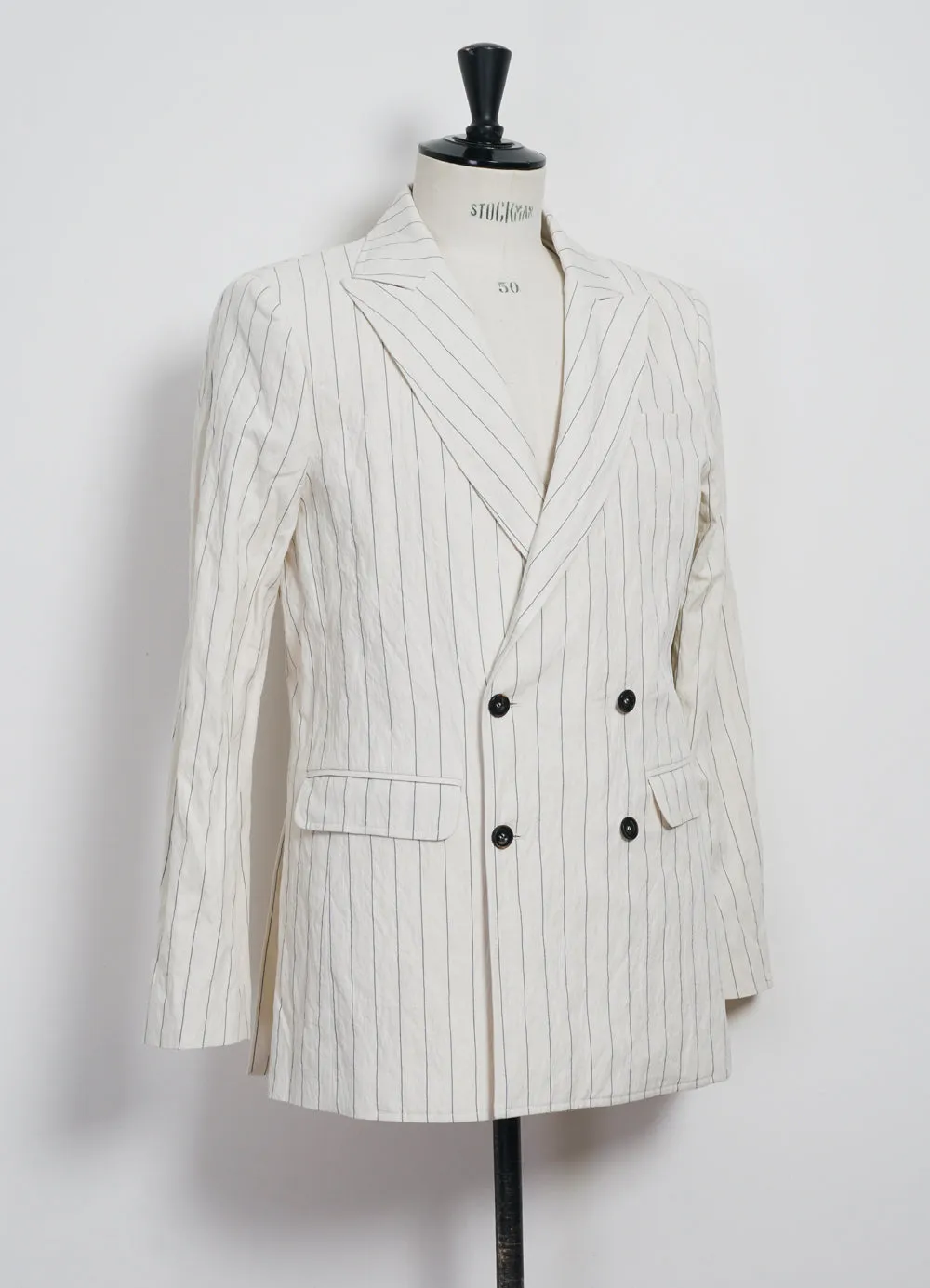 WERNER | Classic Double Breasted Blazer | Ecru Pin