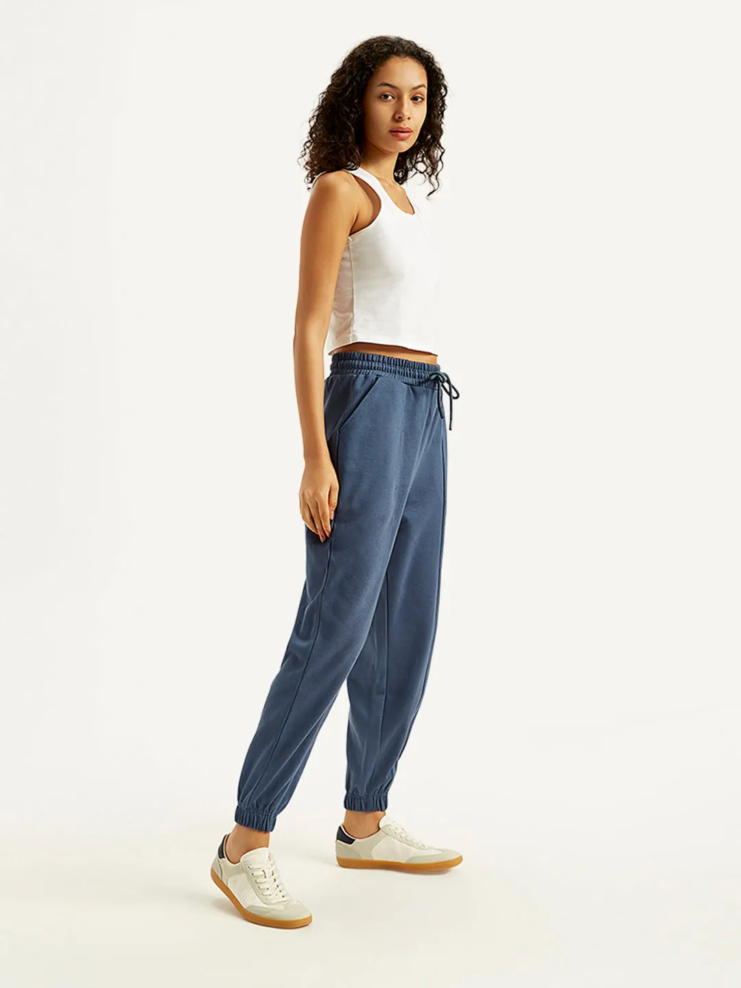 Women's Mid Rise Blue Joggers