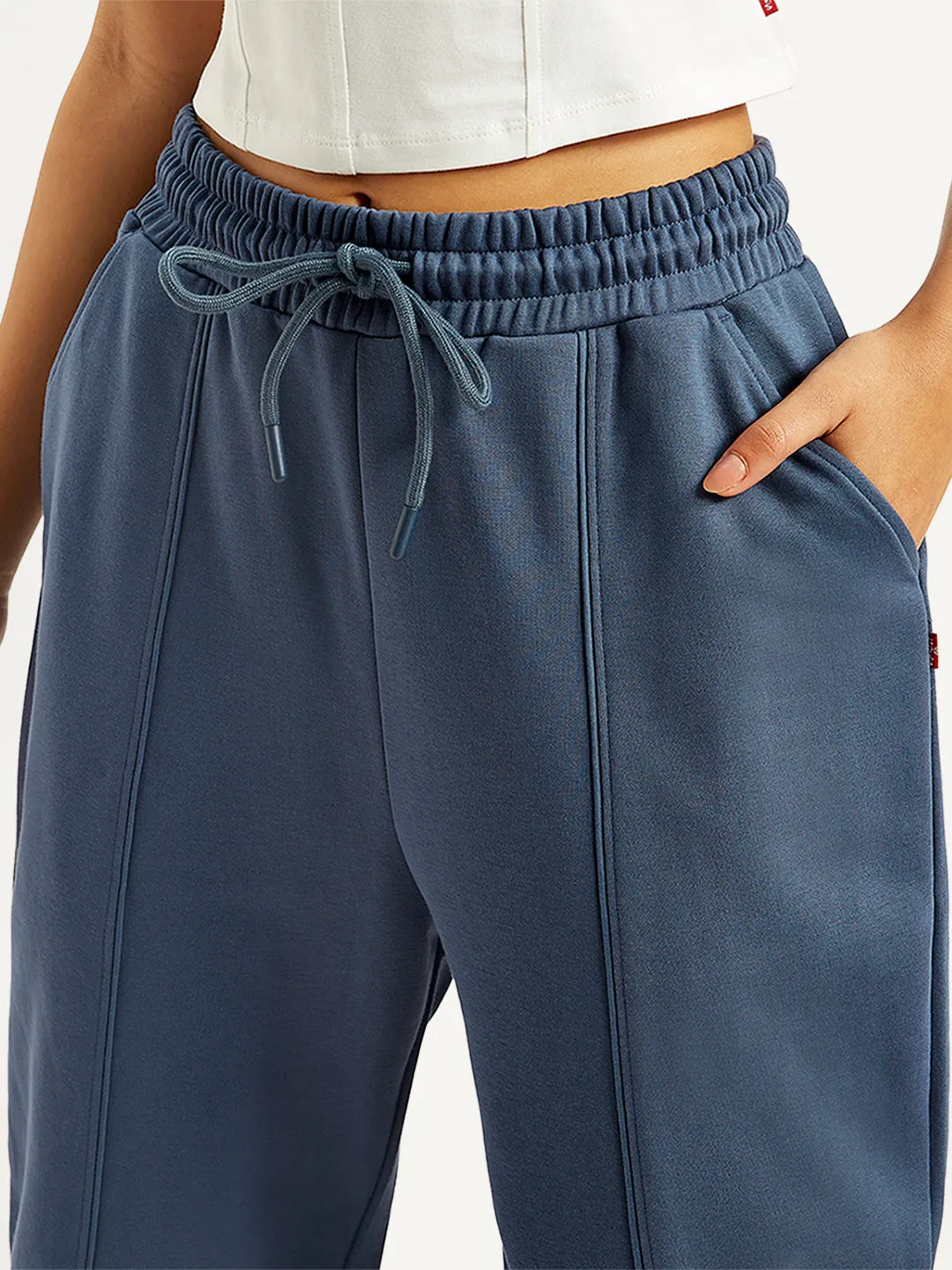 Women's Mid Rise Blue Joggers